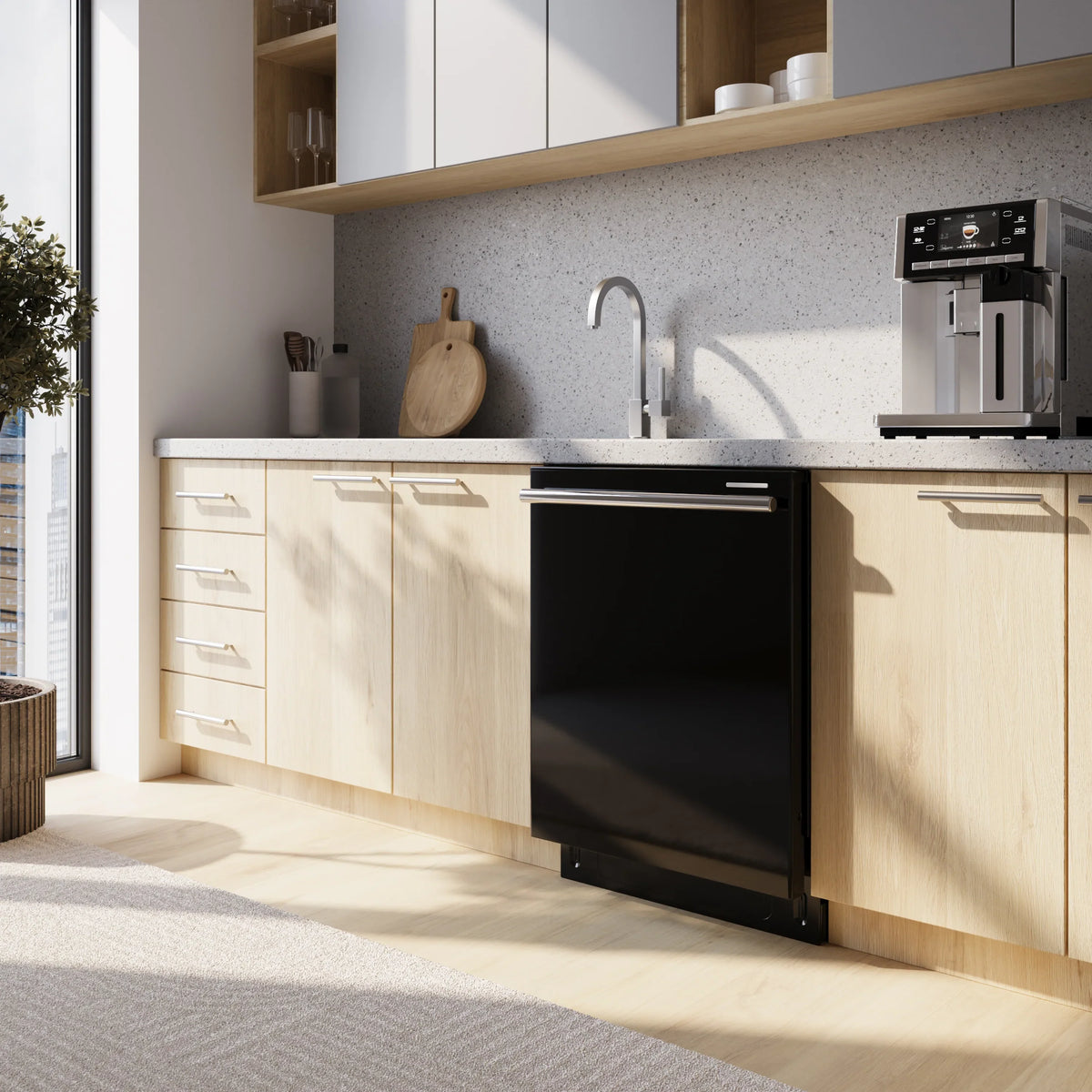 Forno Stella 24-Inch Built-in Dishwasher in Black with Stainless Steel Handle, Tall Tub, Top Touch Control, Quiet 44 dBA, Soil-Sensing Capable, NSF & ENERGY STAR (FDWBI8010-24BLK)