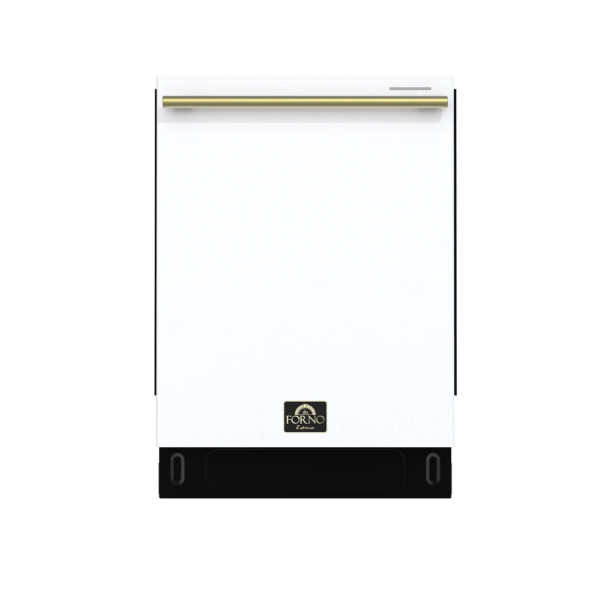 Forno Stella 24-Inch Built-in Dishwasher in White with Antique Brass Handle, Tall Tub, Top Touch Control, Quiet 44 dBA, Soil-Sensing Capable, NSF & ENERGY STAR (FDWBI8010-24WHT)
