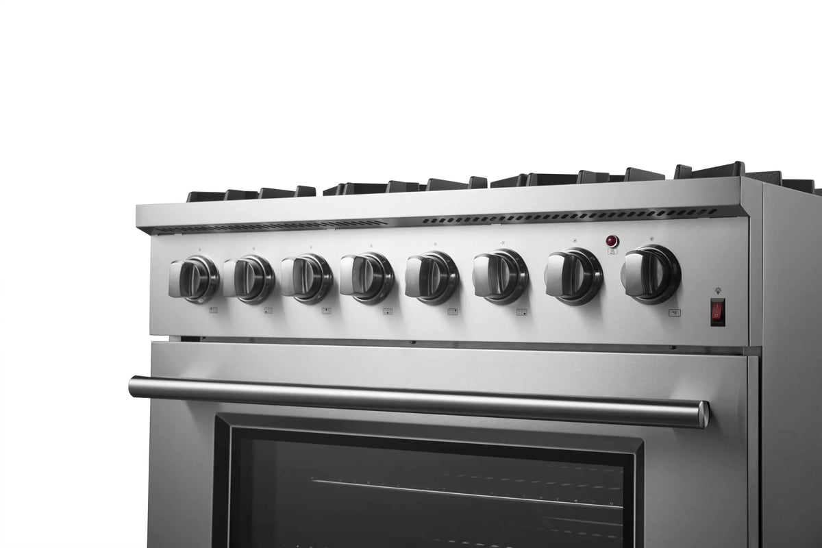 Forno Marco 36-Inch Freestanding Dual Fuel Range, 6 Burners, 5.36 Cu. Ft. Oven, Stainless Steel (FFSGS6197-36)