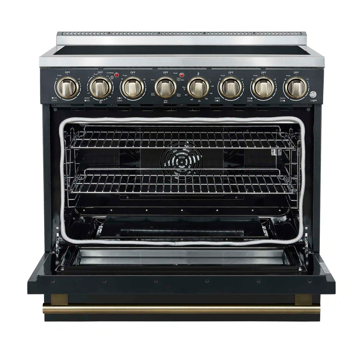 Forno Paolo 36-Inch Freestanding Electric Range, 5.44 Cu. Ft. True Convection Oven, Black (FFSEL6011-36BLK)