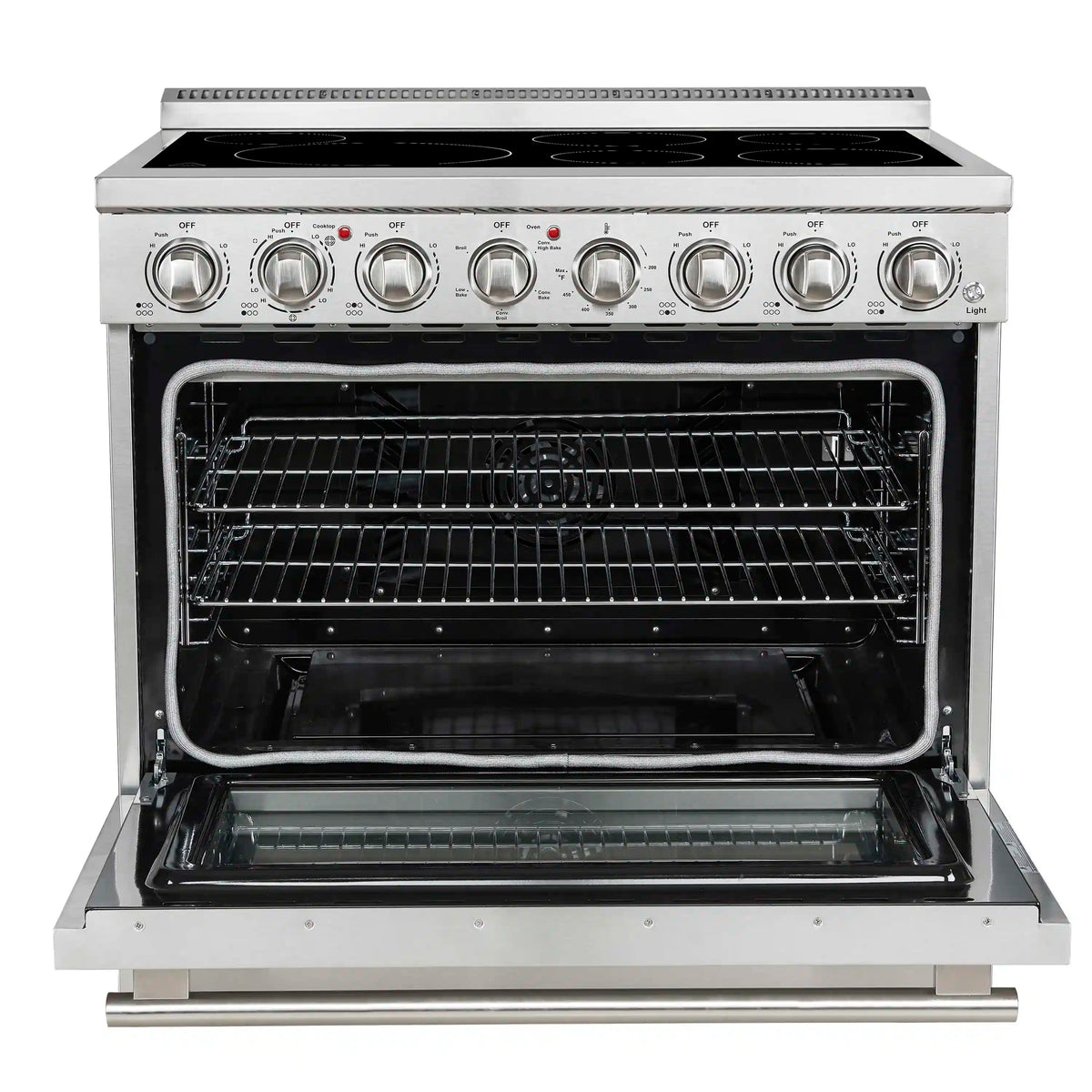 Forno Paolo 36-Inch Freestanding Electric Range, 5.44 Cu. Ft. True Convection Oven, Stainless Steel (FFSEL6011-36)