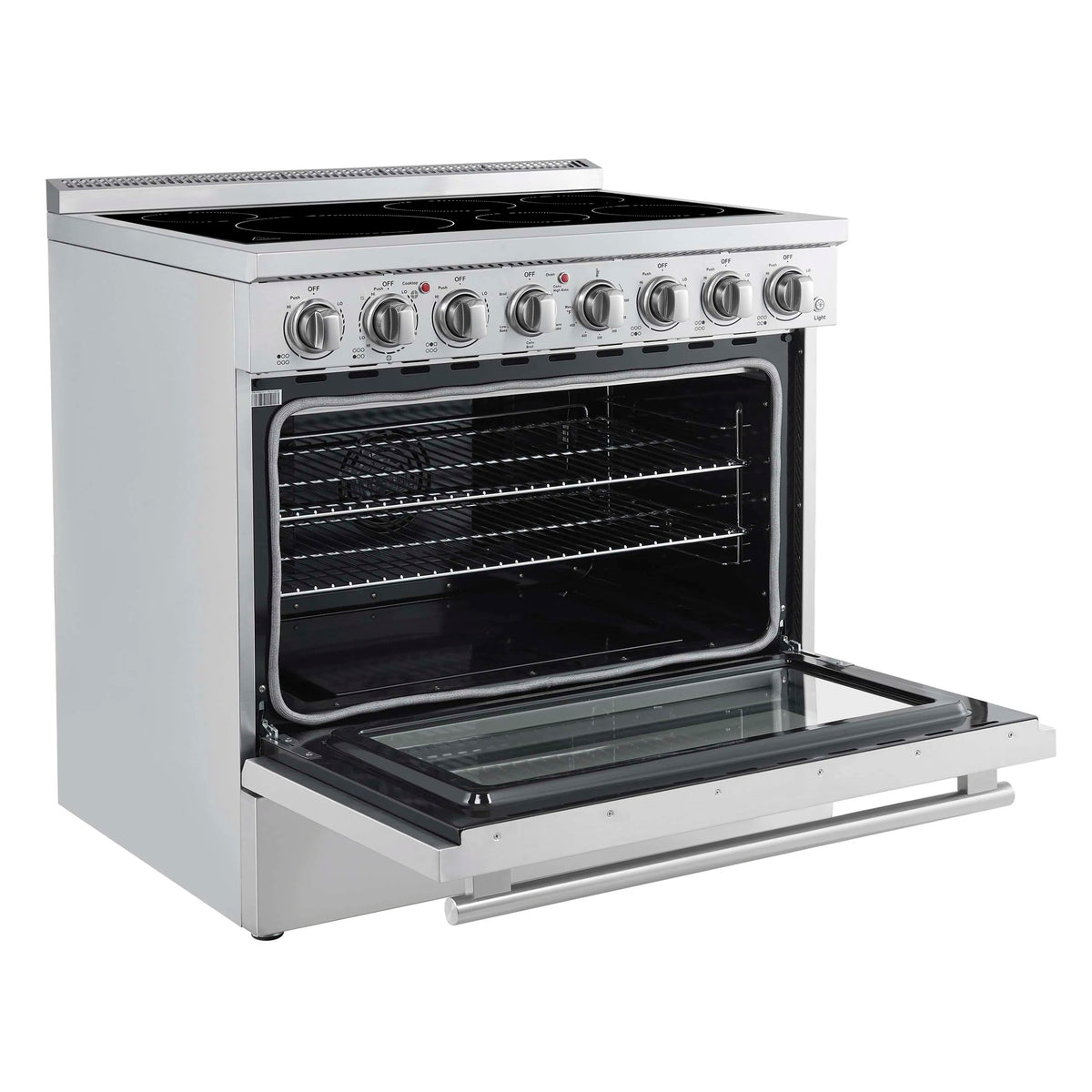 Forno Paolo 36-Inch Freestanding Electric Range, 5.44 Cu. Ft. True Convection Oven, Stainless Steel (FFSEL6011-36)