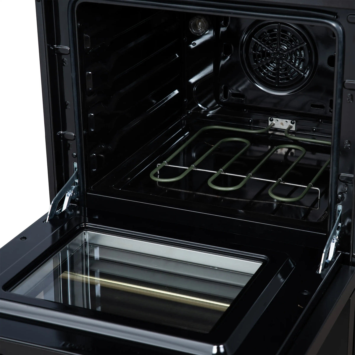 Forno Loiano 24-Inch Freestanding Electric Range, Black with Antique Brass Trim (FFSEL6069-24BLK)