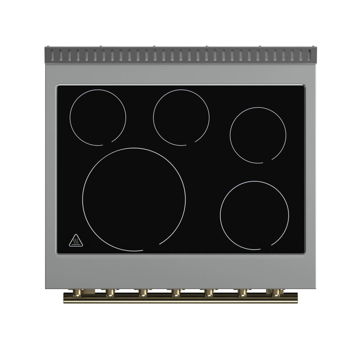 Forno Paolo 30-Inch Freestanding Electric Range, White with Antique Brass Handle (FFSEL6011-30WHT)