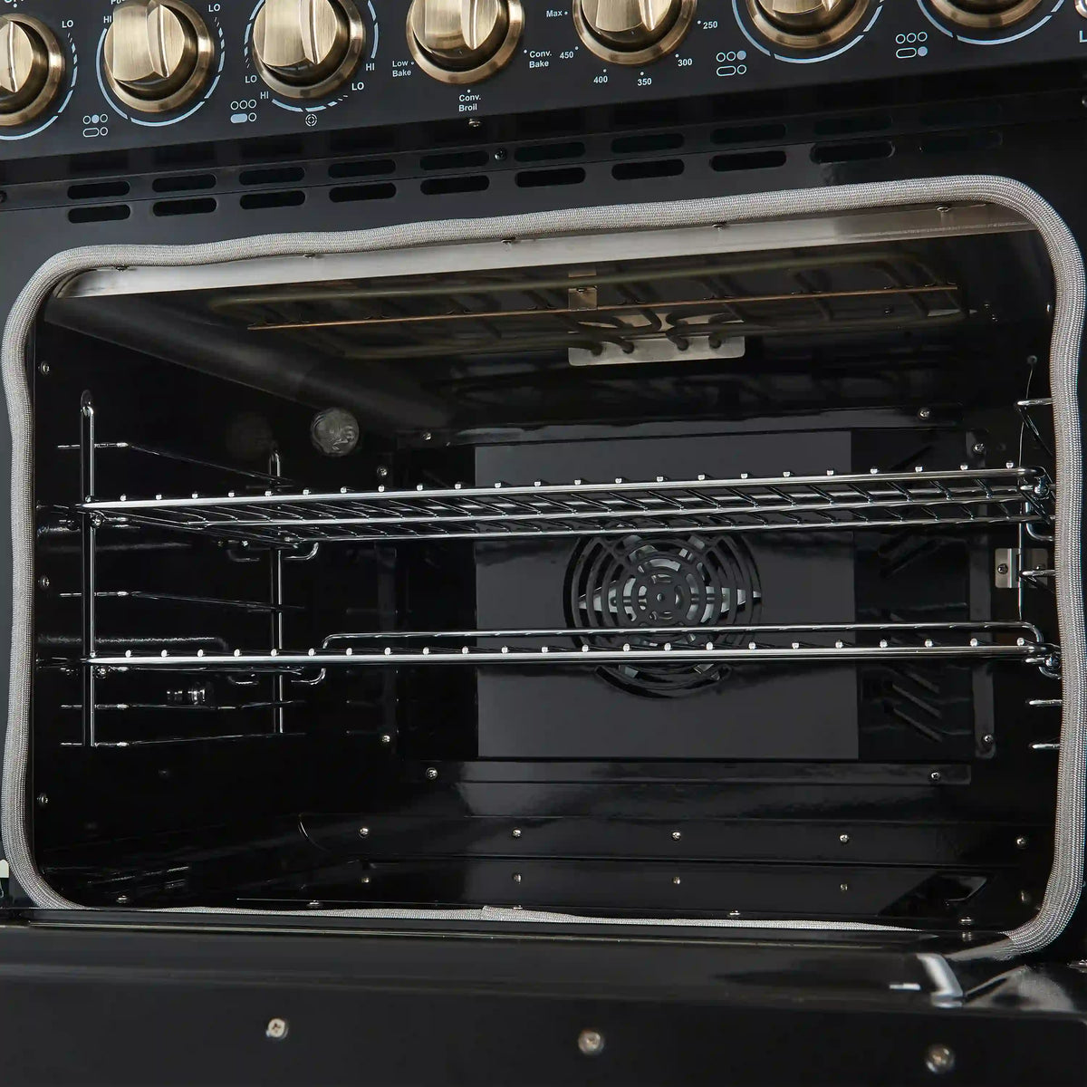 Forno Paolo 30-Inch Freestanding Electric Range, Black with Antique Brass Handle (FFSEL6011-30BLK)