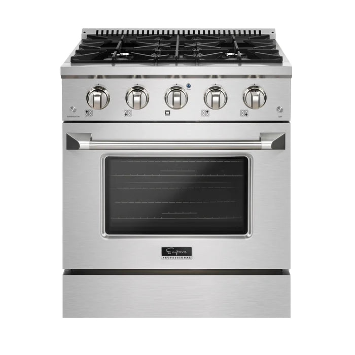 Empava 30-Inch Slide-In Natural Gas Range, 4 Burners, 4.2 Cu. Ft. Single Oven (EMPV-30GR07)