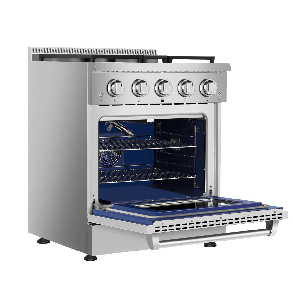 Empava 30-Inch Slide-In Natural Gas Range, 4 Burners, 4.2 Cu. Ft. Single Oven (EMPV-30GR03)