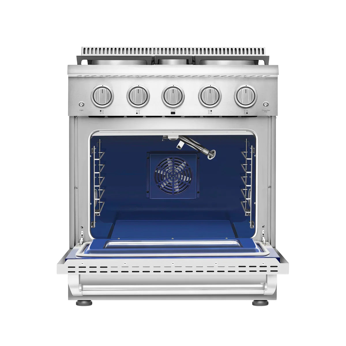 Empava 30-Inch Slide-In Natural Gas Range, 4 Burners, 4.2 Cu. Ft. Single Oven (EMPV-30GR03)