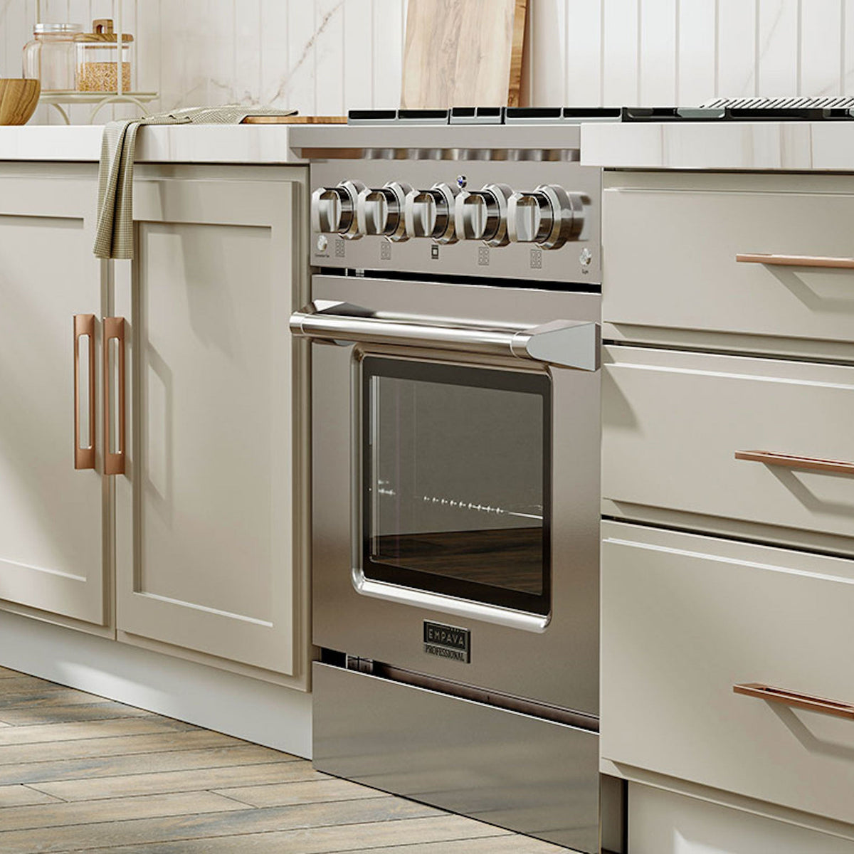 Empava 30-Inch Slide-In Natural Gas Range, 4 Burners, 4.2 Cu. Ft. Single Oven (EMPV-30GR03)