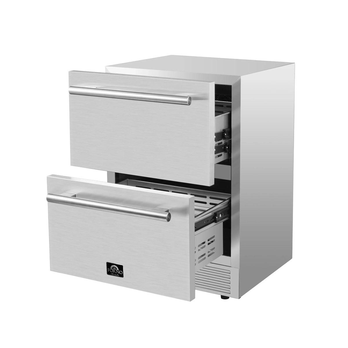 Forno Como 24-Inch Indoor/Outdoor Refrigerator Drawer, 4.87 Cu. Ft., Stainless Steel (FDROD1611-24S)
