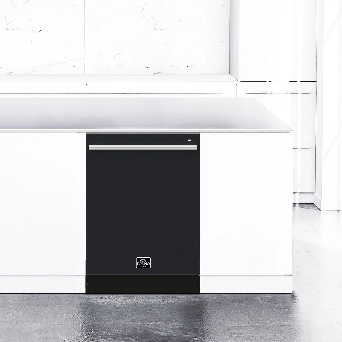 Forno Romano Espresso 24-Inch Built-In Dishwasher, Black with Stainless Steel Handle (FDWBI8035-24BLK)
