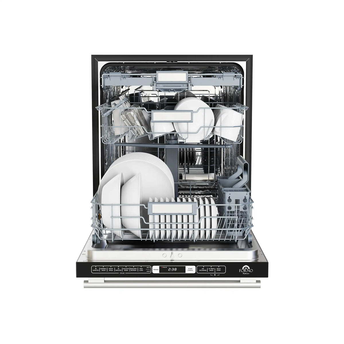 Forno Romano Espresso 24-Inch Built-In Dishwasher, White with Stainless Steel Trim (FDWBI8035-24WHT)