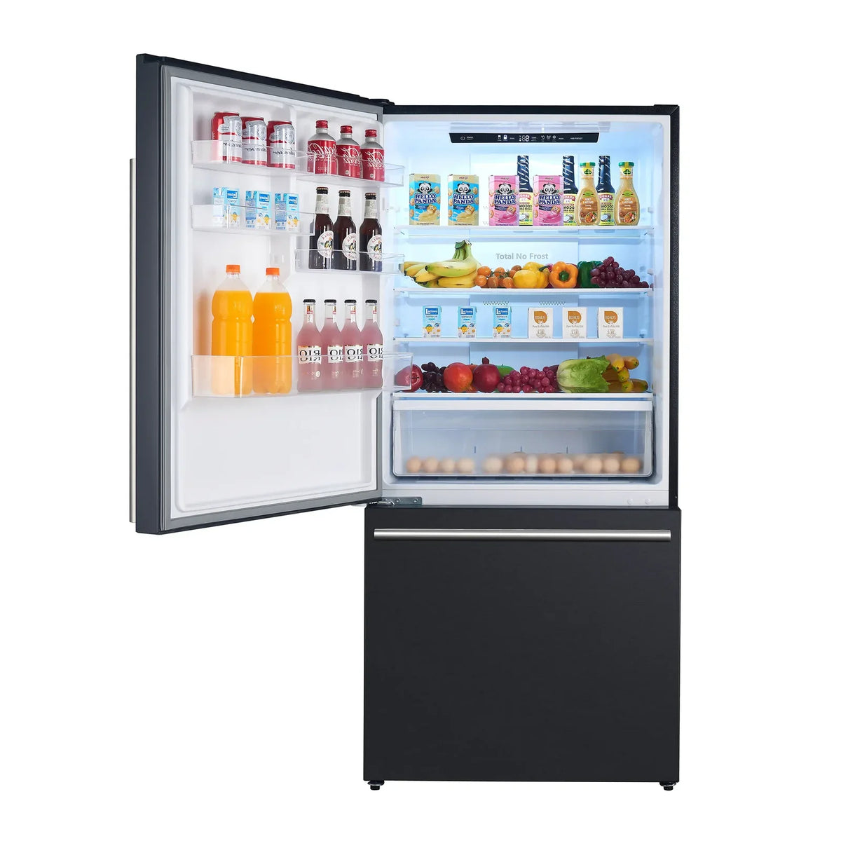 Forno Milano Espresso 62-Inch Freestanding Bottom Freezer Refrigerators Package, 34.4 Cu. Ft., Black with Stainless Steel Handle (FFFFD1787-60BLK)