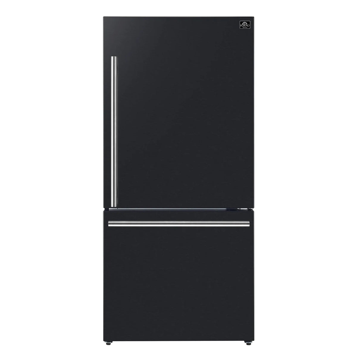 Forno Milano Espresso 62-Inch Freestanding Bottom Freezer Refrigerators Package, 34.4 Cu. Ft., Black with Stainless Steel Handle (FFFFD1787-60BLK)