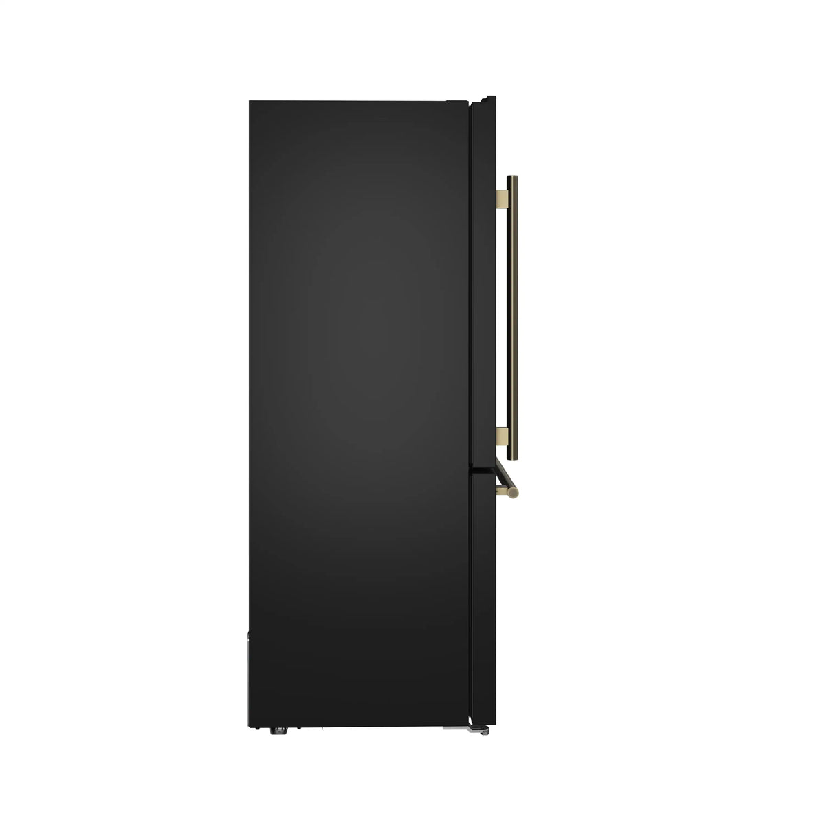 Forno Milano Espresso 62-Inch Freestanding Bottom Freezer Refrigerators Package, 34.4 Cu. Ft., Black with Antique Brass Handle (FFFFD1787-60BLK)