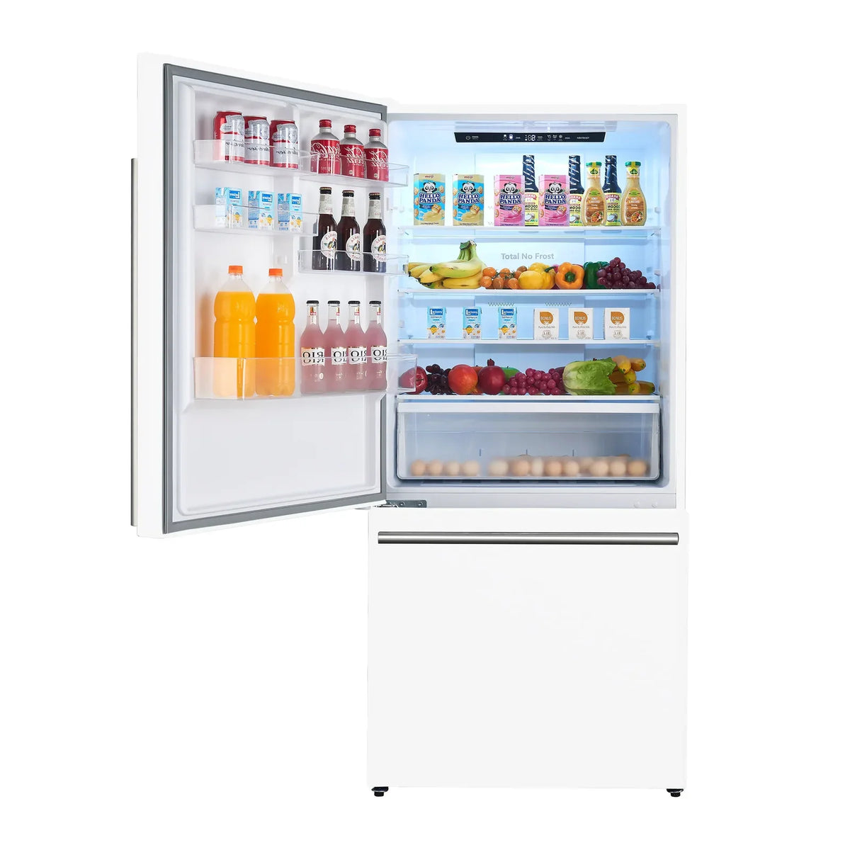 Forno Milano Espresso 62-Inch Freestanding Bottom Freezer Refrigerators Package, 34.4 Cu. Ft., White with Stainless Steel Handle (FFFFD1787-60WHT)