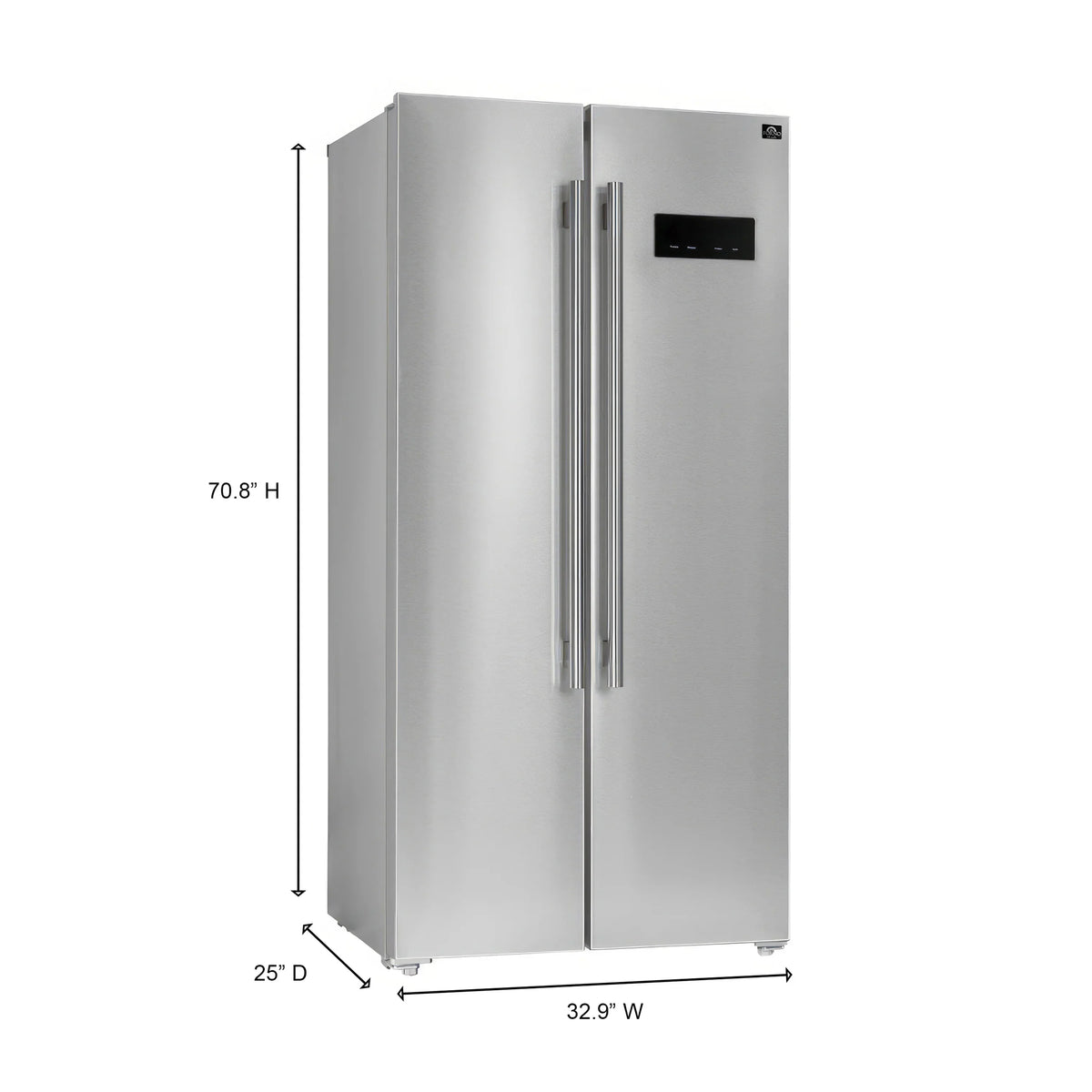 Forno 33-Inch Freestanding Side-by-Side Refrigerator, 15.6 Cu. Ft., Stainless Steel (FFRBI1805-33SB)
