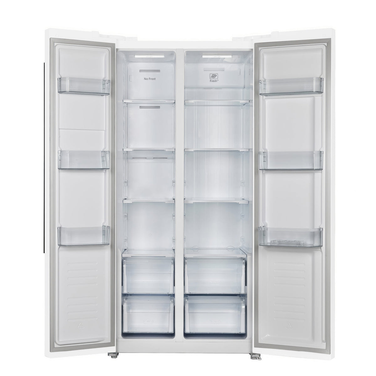 Forno Salerno Espresso 33-Inch Freestanding Side-by-Side Refrigerator, 15.6 Cu. Ft., White with Stainless Steel Trim (FFRBI1805-33WHT)