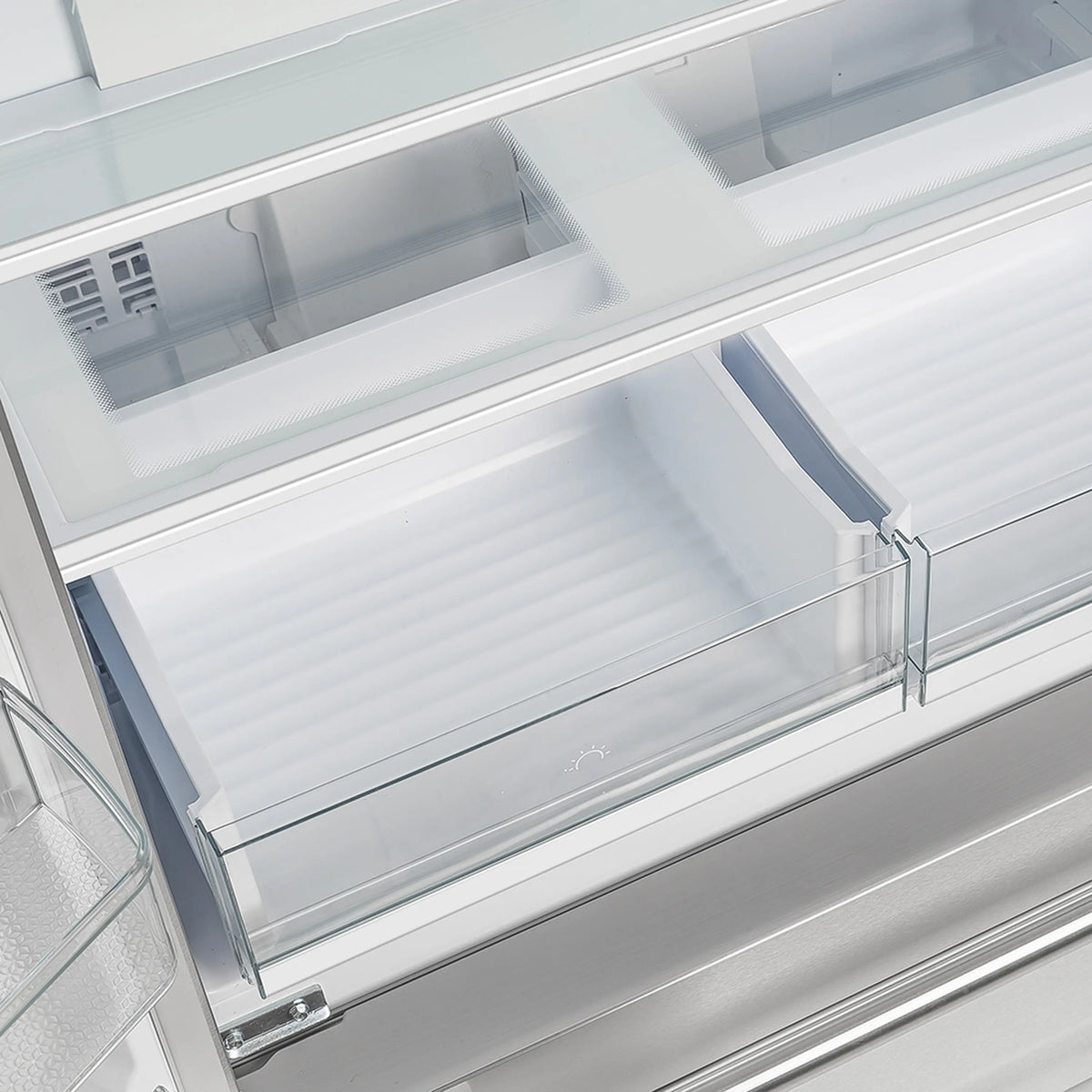 Forno Moena 36-Inch Built-In French Door Refrigerator, 19.2 Cu. Ft., Modern Decorative Grille, Stainless Steel (FFRBI1820-40MG)