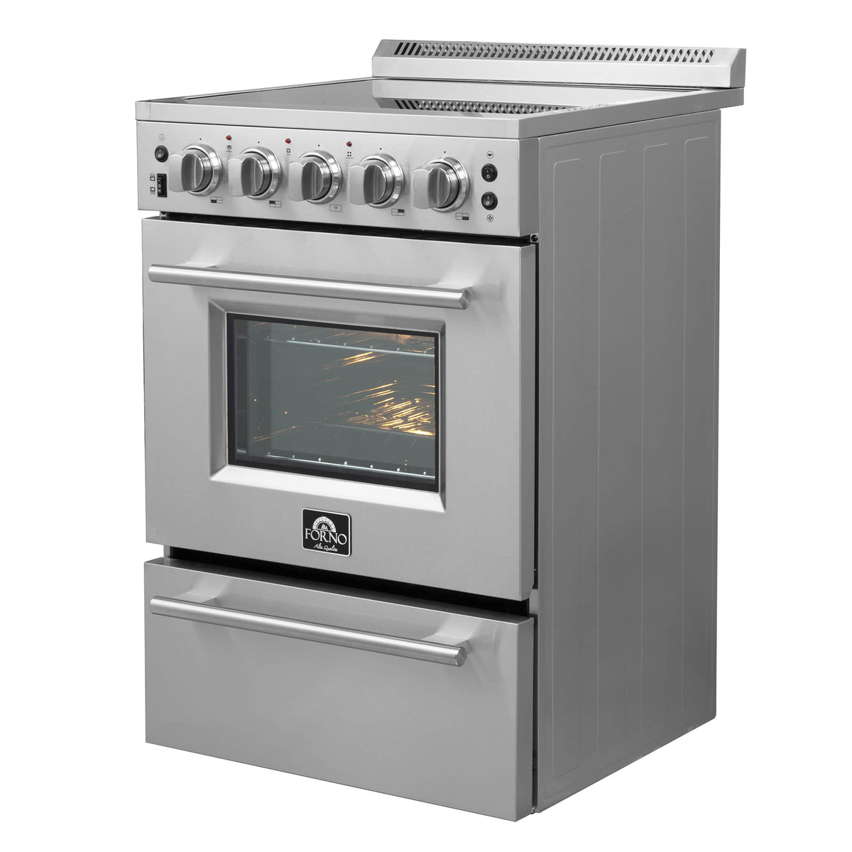 Forno Loiano 24-Inch Freestanding Electric Range, 4 Burners, Stainless Steel (FFSEL6069-24)
