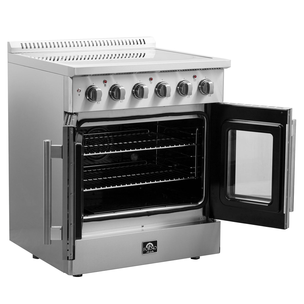 Forno Galiano 30-Inch Freestanding Electric Range, French Door Convection Oven, Stainless Steel (FFSEL6917-30)