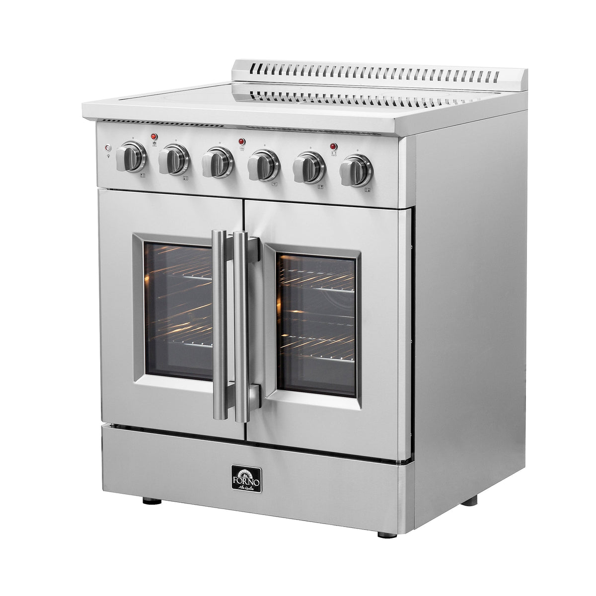 Forno Galiano 30-Inch Freestanding Electric Range, French Door Convection Oven, Stainless Steel (FFSEL6917-30)