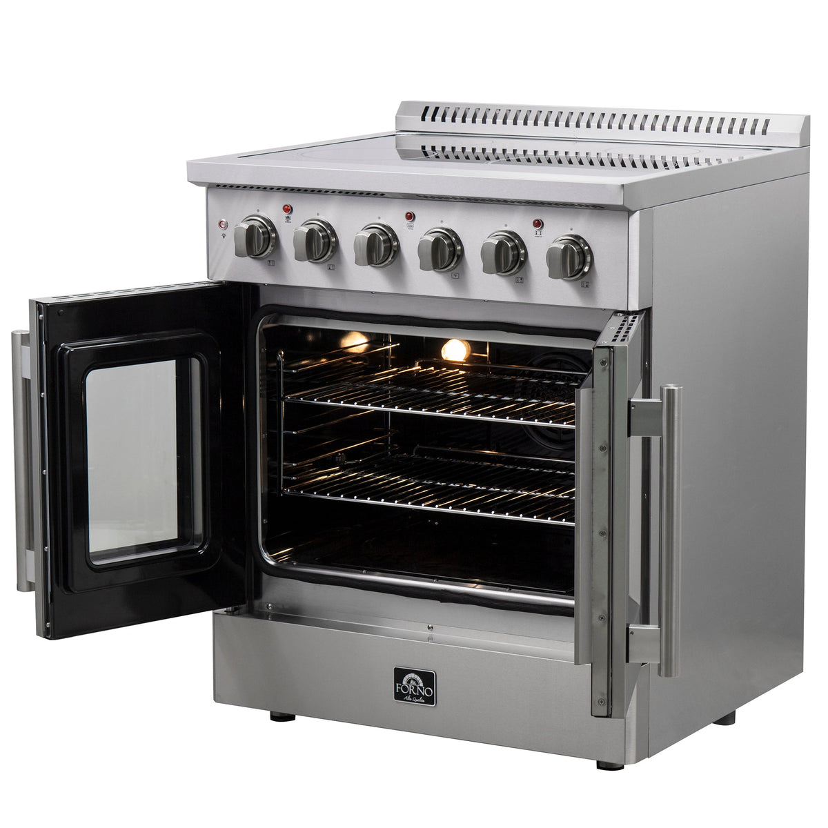 Forno Galiano 30-Inch Freestanding Electric Range, French Door Convection Oven, Stainless Steel (FFSEL6917-30)