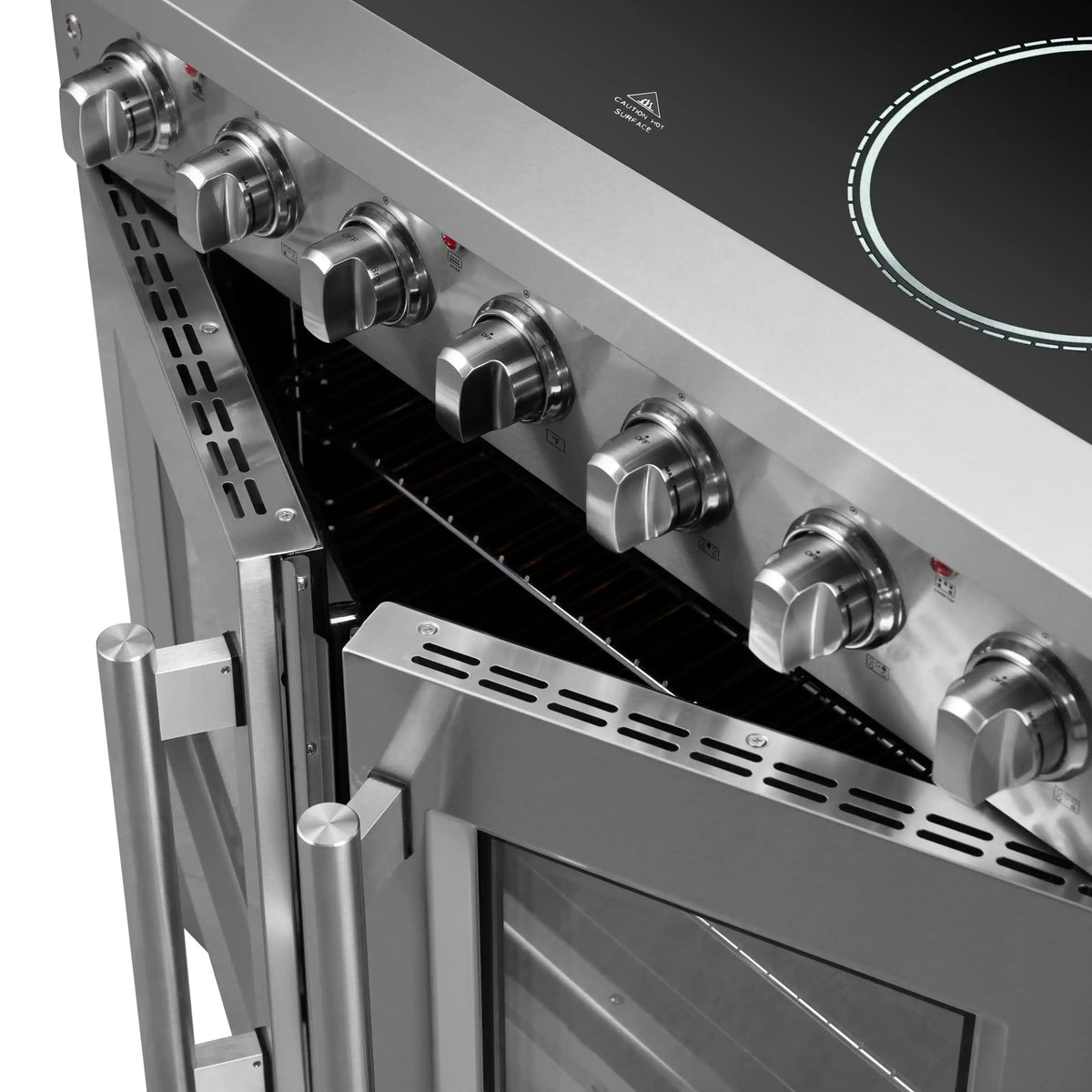 Forno Galiano 36-Inch Freestanding Electric Range, French Door Convection Oven, Stainless Steel (FFSEL6917-36)