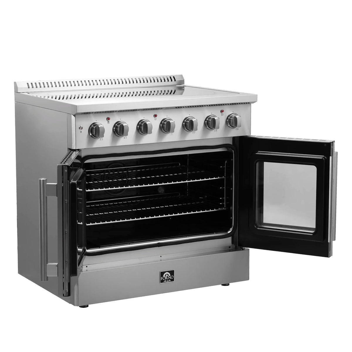 Forno Galiano 36-Inch Freestanding Electric Range, French Door Convection Oven, Stainless Steel (FFSEL6917-36)
