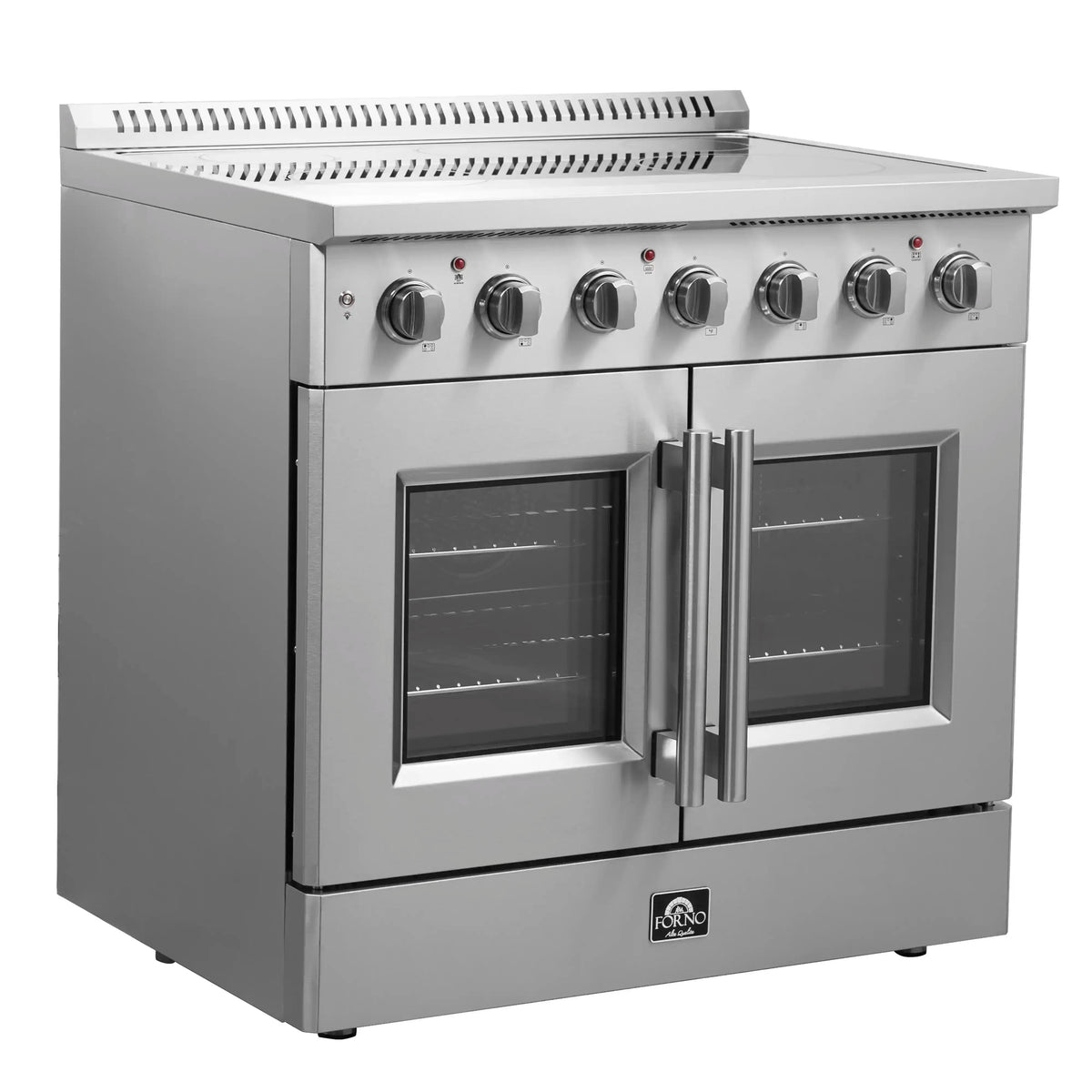 Forno Galiano 36-Inch Freestanding Electric Range, French Door Convection Oven, Stainless Steel (FFSEL6917-36)