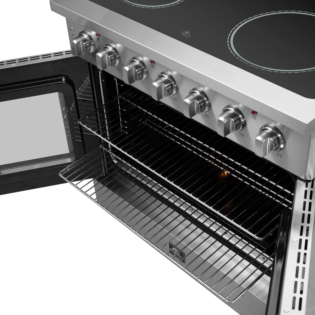 Forno Galiano 36-Inch Freestanding Electric Range, French Door Convection Oven, Stainless Steel (FFSEL6917-36)