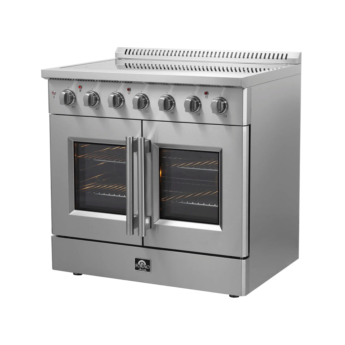 Forno Galiano 36-Inch Freestanding Electric Range, French Door Convection Oven, Stainless Steel (FFSEL6917-36)