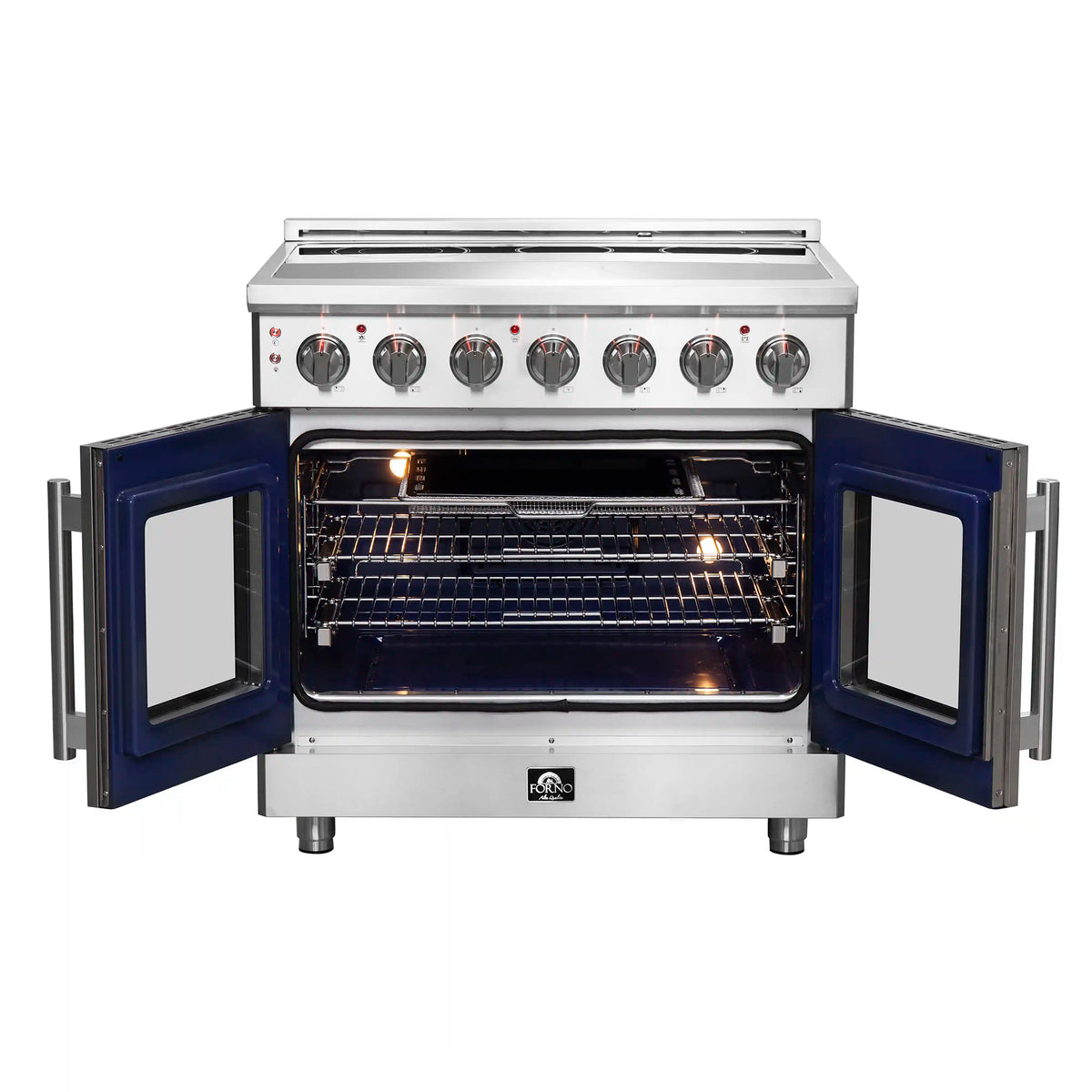 Forno Massimo 36-Inch Freestanding French Door Electric Range, Stainless Steel (FFSEL6955-36)
