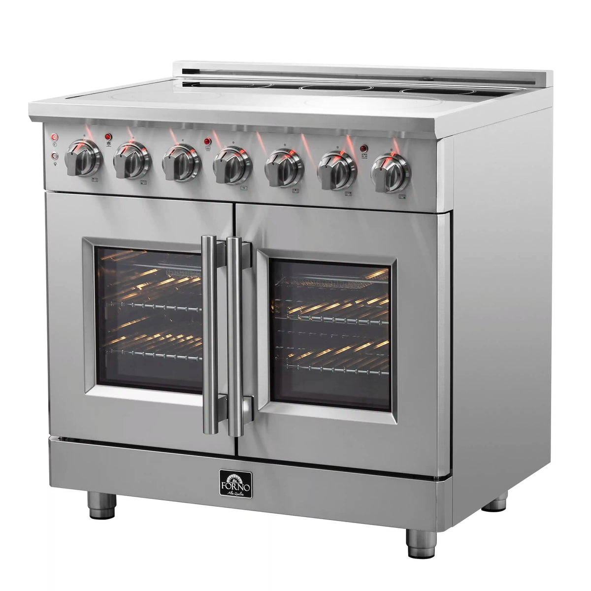Forno Massimo 36-Inch Freestanding French Door Electric Range, Stainless Steel (FFSEL6955-36)