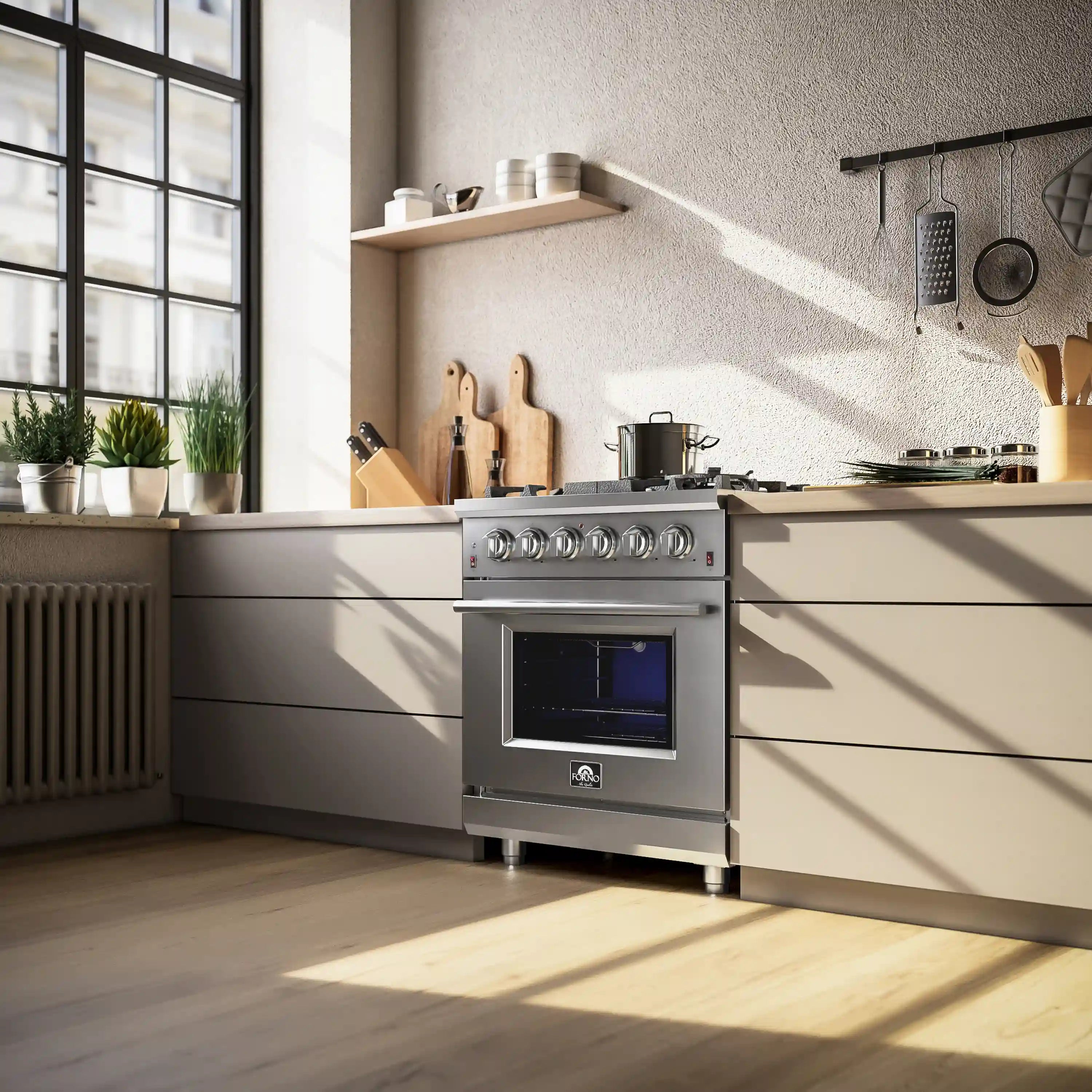 Forno Massimo 30-Inch Gas Range in Stainless Steel (FFSGS6239-30)