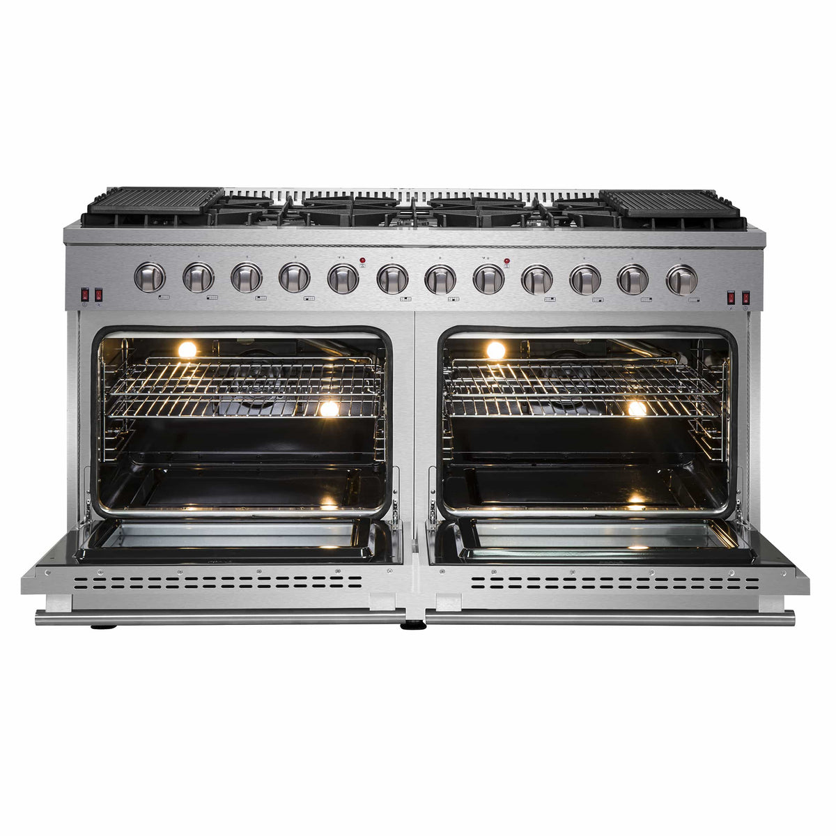 Forno Galiano 60-Inch Freestanding Gas Range, 10 Burners, Stainless Steel (FFSGS6244-60)