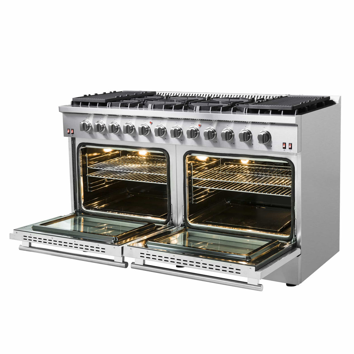 Forno Galiano 60-Inch Freestanding Gas Range, 10 Burners, Stainless Steel (FFSGS6244-60)