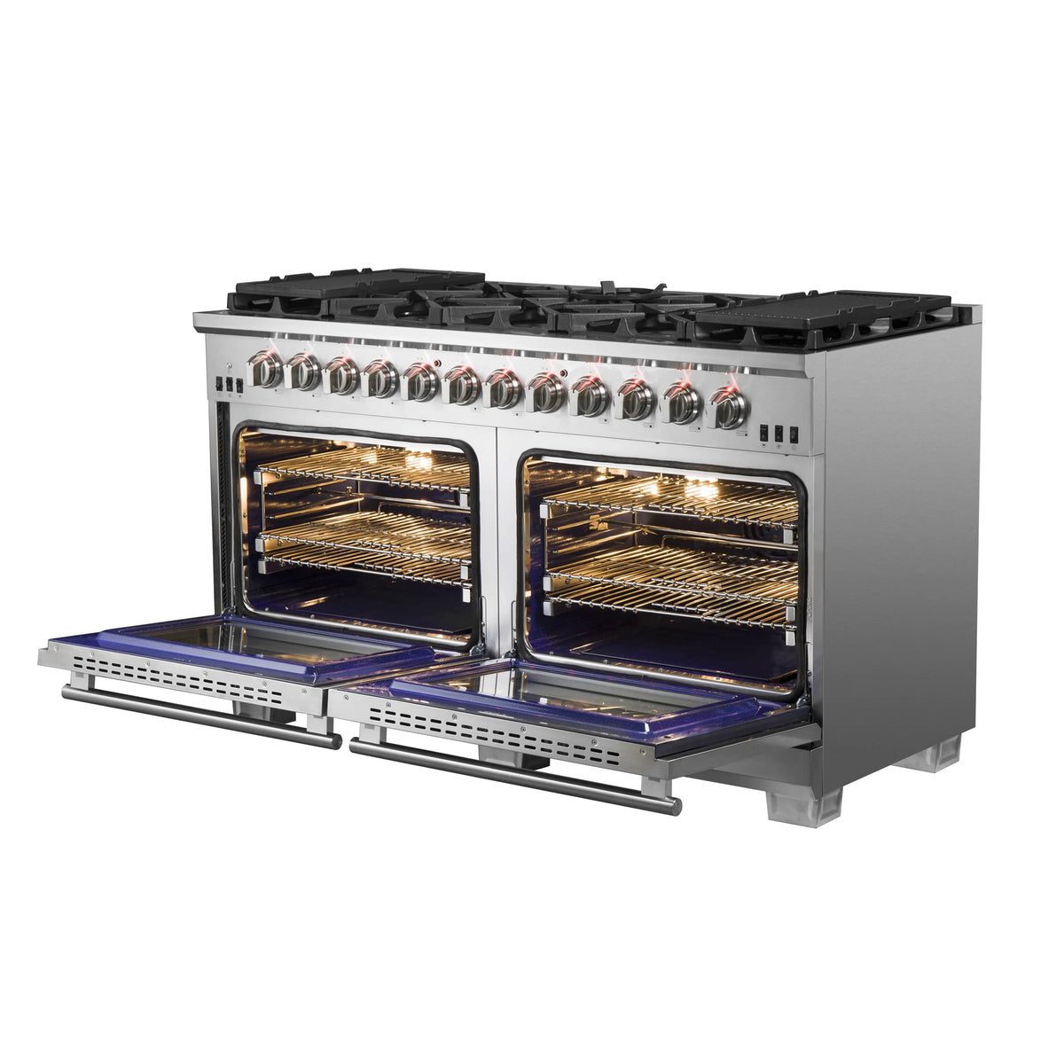 Forno Capriasca 60-Inch Freestanding Gas Range, 10 Burners, 200,000 BTUs (FFSGS6260-60)