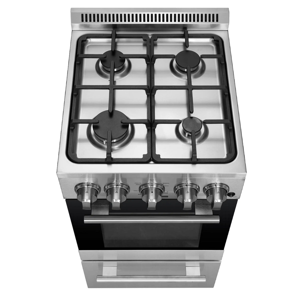 Forno Lamazze 20-Inch Freestanding Gas Range, 4 Burners, 21,200 BTUs, Stainless Steel (FFSGS6265-20)
