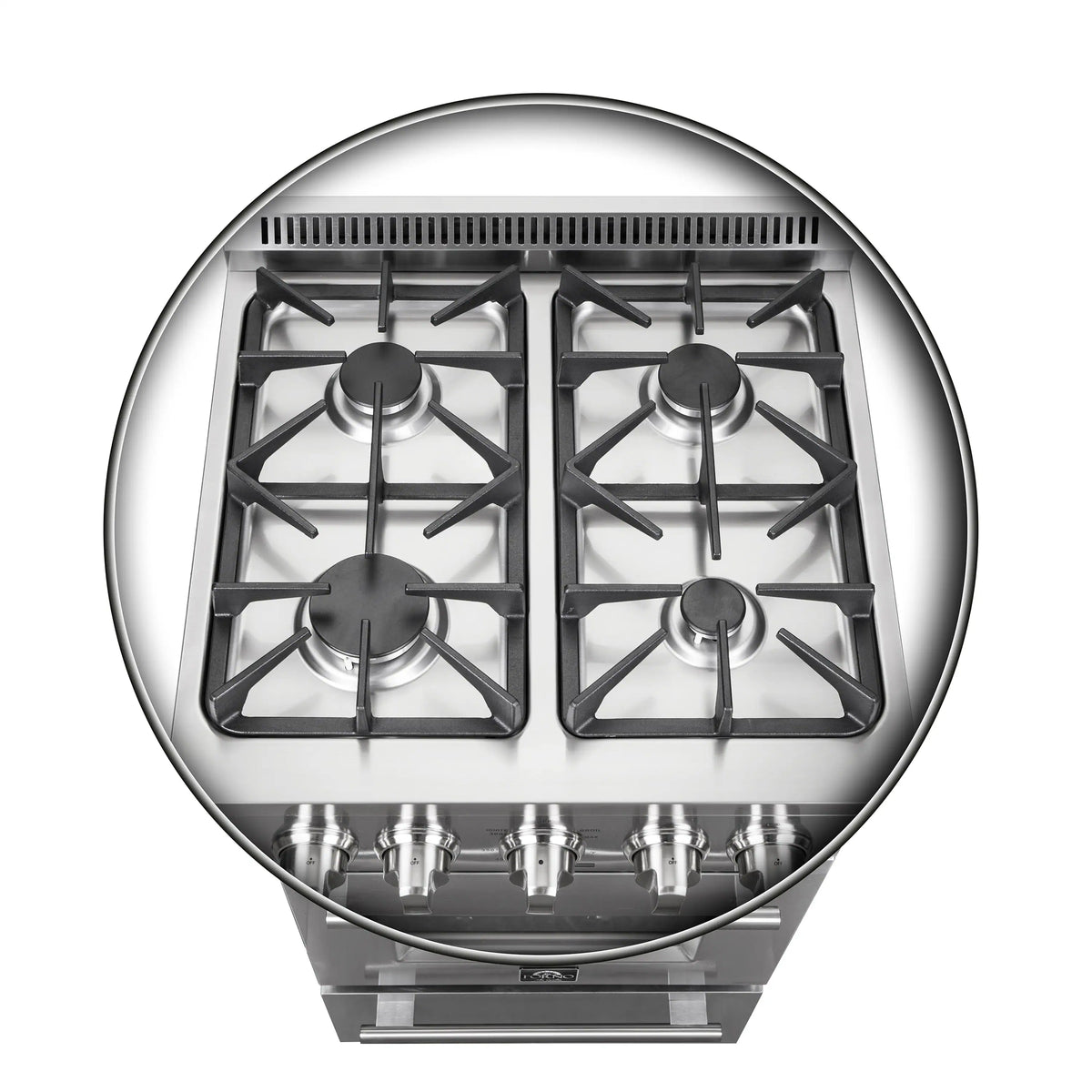 Forno Breno 24-Inch Freestanding Gas Range, 4 Burners, Stainless Steel (FFSGS6272-24)