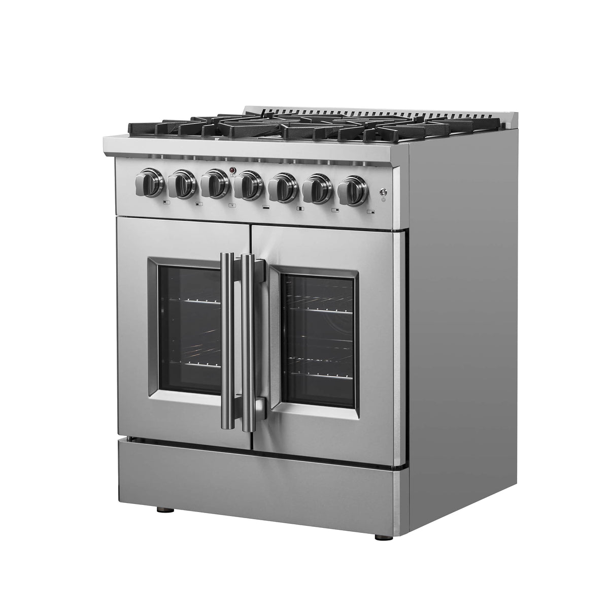 Forno Galiano 30-Inch Freestanding French Door Dual Fuel Range, 5 Burners, 68,000 BTUs, Stainless Steel (FFSGS6356-30)