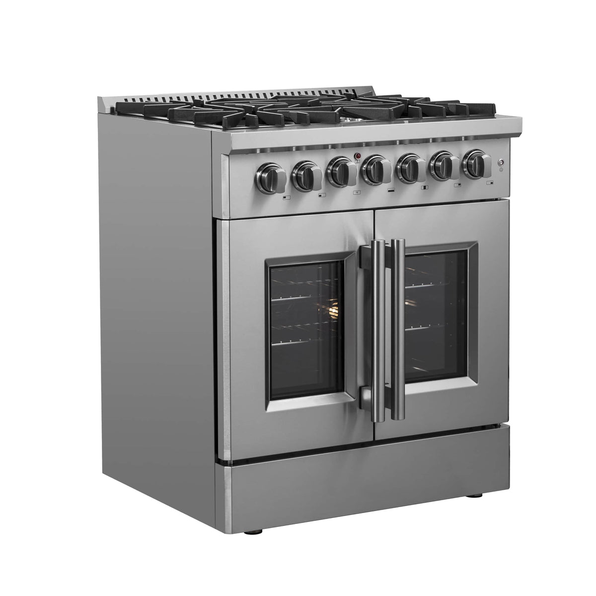 Forno Galiano 30-Inch Freestanding French Door Dual Fuel Range, 5 Burners, 68,000 BTUs, Stainless Steel (FFSGS6356-30)