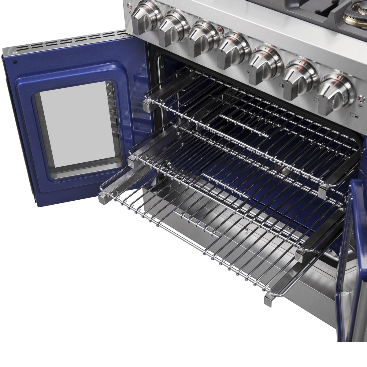 Forno Capriasca 30-Inch Freestanding Dual Fuel Range, 5 Gas Burners, 100,000 BTUs, French Door Electric Oven, Stainless Steel (FFSGS6387-30)