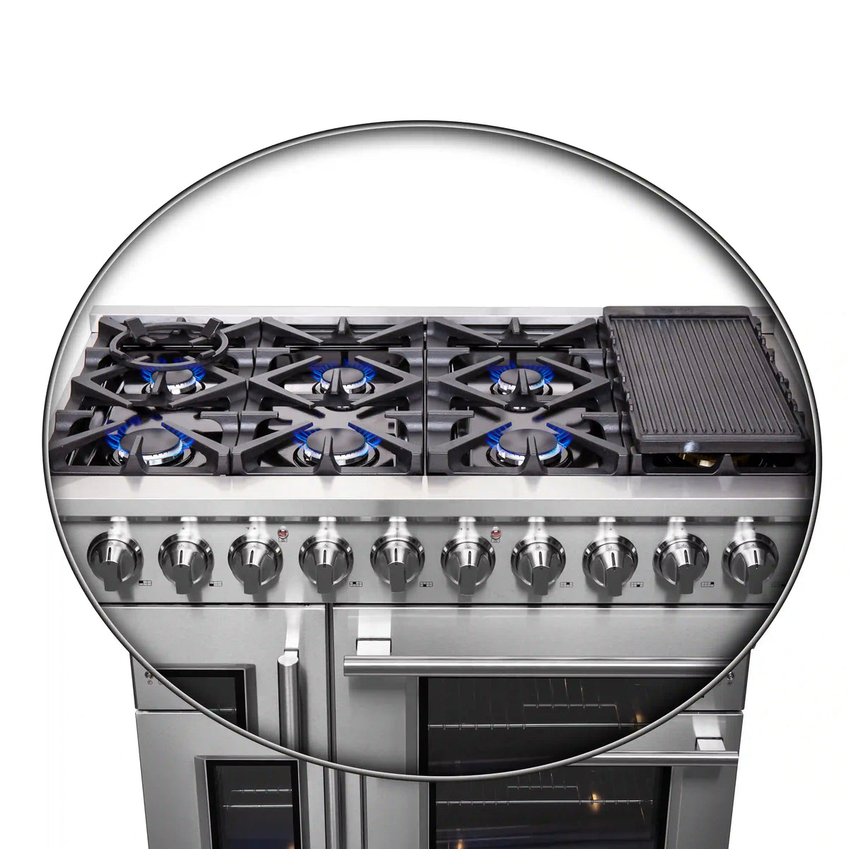 Forno Massimo 48-Inch Freestanding French Door Gas Range, Stainless Steel (FFSGS6439-48)