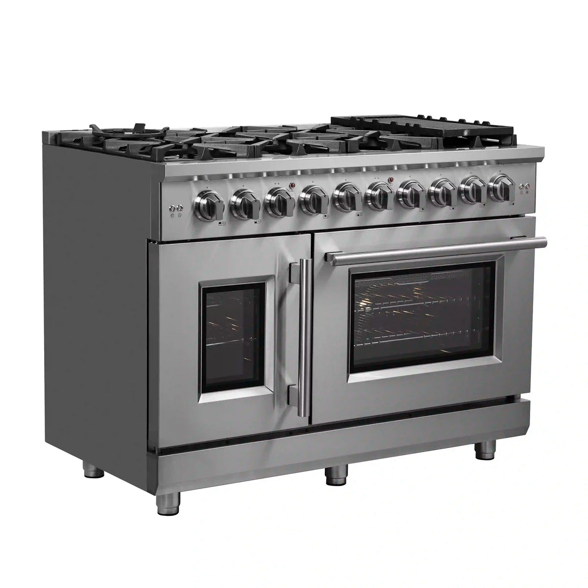 Forno Massimo 48-Inch Freestanding French Door Gas Range, Stainless Steel (FFSGS6439-48)