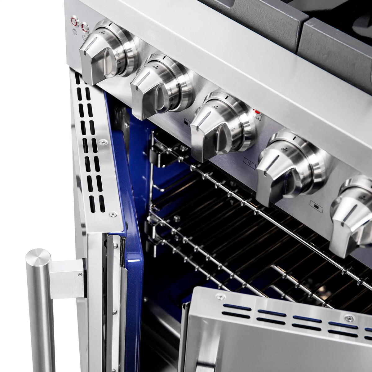 Forno Capriasca 30-Inch Freestanding Gas Range, 5 Gas Burners, 100,000 BTUs, French Door Gas Oven, Stainless Steel (FFSGS6460-30)