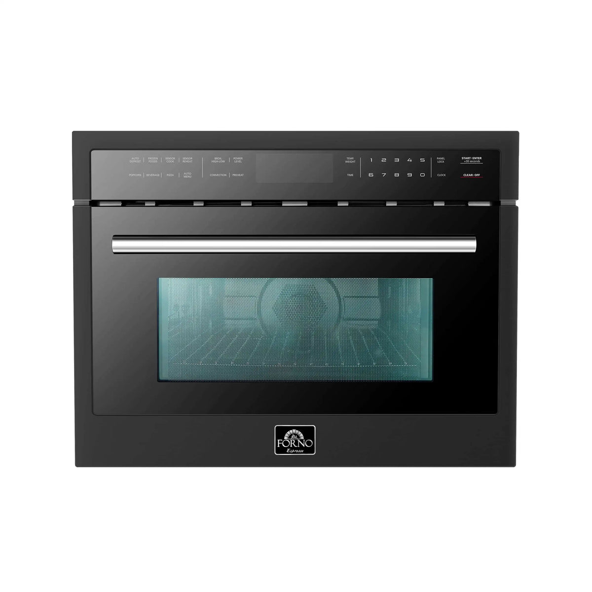 Forno Oliena Espresso 24-Inch 1.6 Cu.ft Microwave Oven in Black with Stainless Steel Trim (FMWDR3093-24BLK)