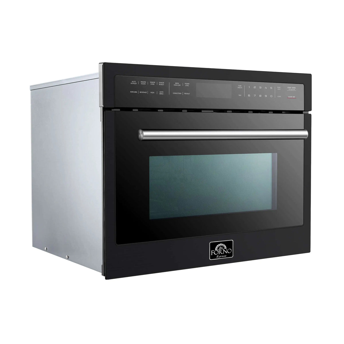 Forno Oliena Espresso 24-Inch 1.6 Cu.ft Microwave Oven in Black with Stainless Steel Trim (FMWDR3093-24BLK)