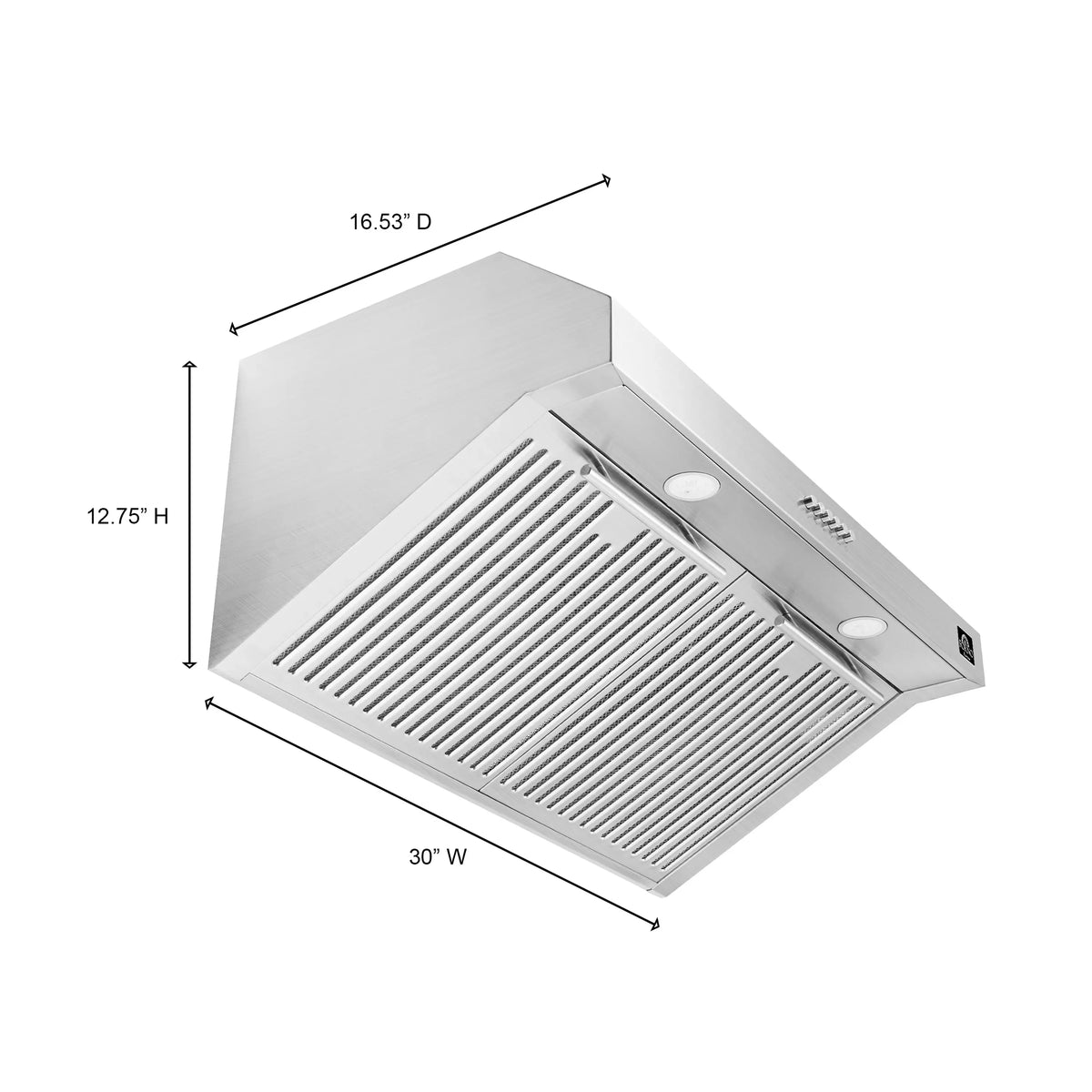 Forno Bari Espresso 30-Inch Under Cabinet Range Hood, 400 CFM, Stainless Steel (FRHUC5255-30S)
