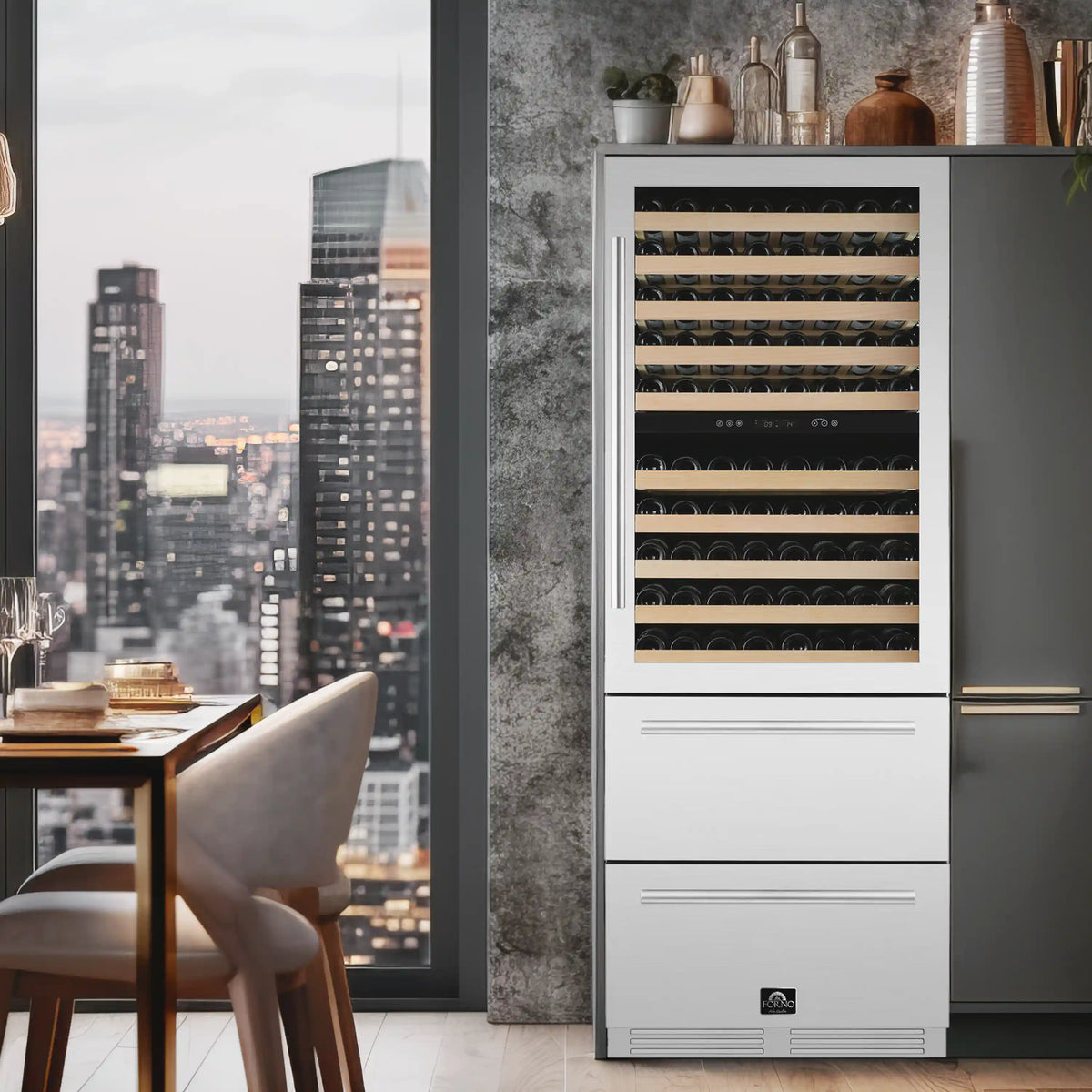 Forno Celano 30-Inch Built-In Dual Zone Wine Cellar/Beverage Cooler, 21.3 Cu. Ft. (FWCDR6697-30S)